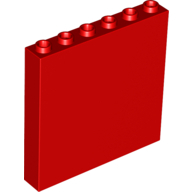 Lego kostka (kostička) 1x6x5, červená (375421, 4188910)